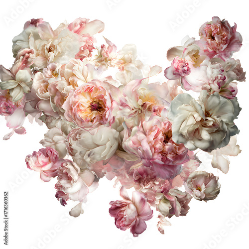 beautiful pink roses and flowers, no background