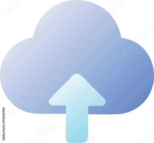 Cloud upload icon with gradient colors