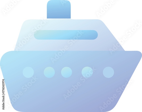 Stylized blue cruise ship icon with gradient colors