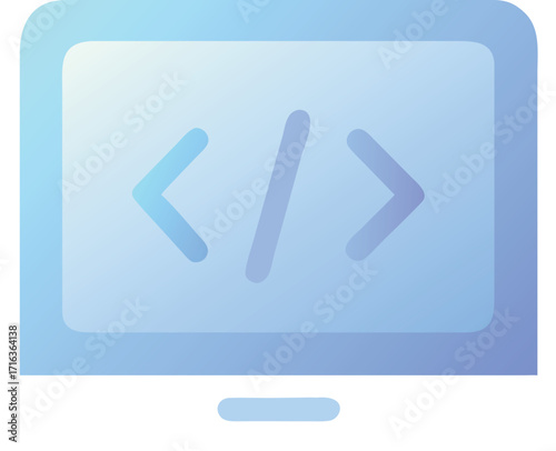 Modern Software Development: Clean, Minimalist Code Interface on Blue Gradient Screen

