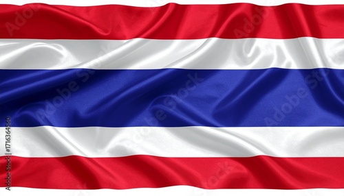 Free Download The flag of Thailand draped like silk realistic folds white background with smooth shading
 - GFXLoad