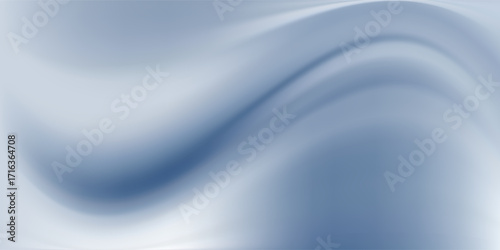 Abstract blue white luxury fabric wave background with copy space. Smooth liquid wave. Elegant shiny silk satin texture. Suit for wallpaper. Eps 10