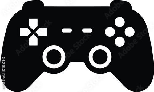 Modern gaming controller icon vector silhouette for digital entertainment vector