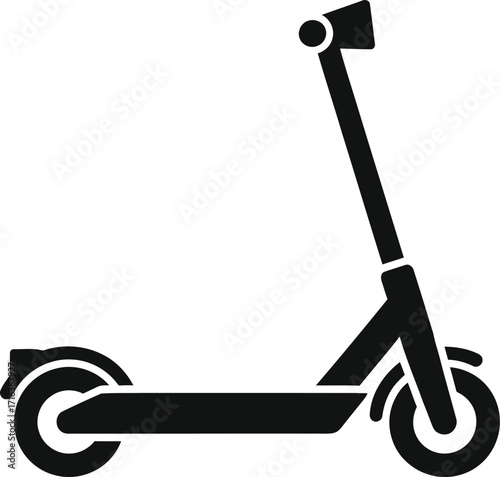 Modern electric scooter silhouette icon for urban transportation and city mobility vector