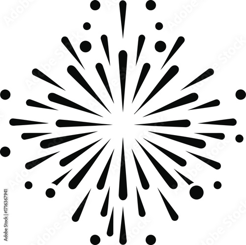 Abstract starburst burst effect explosive radial pattern decorative element vector