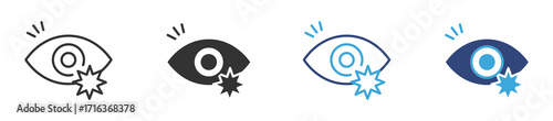 Eye sore icon set, Eye problem, vision pain icon. vector illustration 