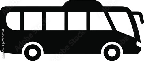 Modern bus silhouette for travel transport and tourism vector illustration vector