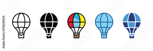 Hot Air Balloon  Icon Element For Design