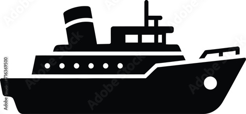 Stylized silhouette of a passenger ship iconic maritime vessel design vector