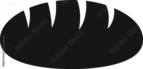Simple black silhouette of a loaf of bread icon food symbol vector vector
