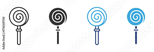 Twist lollipop icon in outline and flat style, vector illustration . 