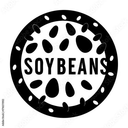 Black and white soybeans text logo circular design