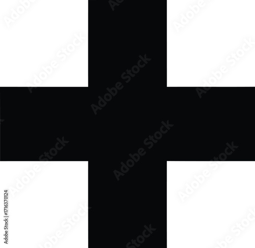 Simple black plus sign symbol graphic icon element isolated vector