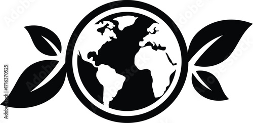 Eco green earth planet leaves symbol nature conservation concept vector