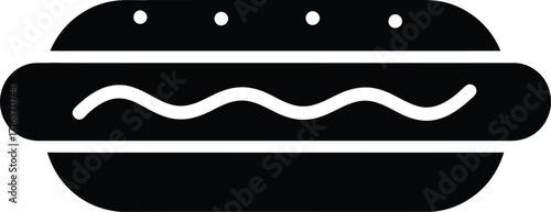 Simple hot dog icon minimalist vector art fast food symbol food icon vector