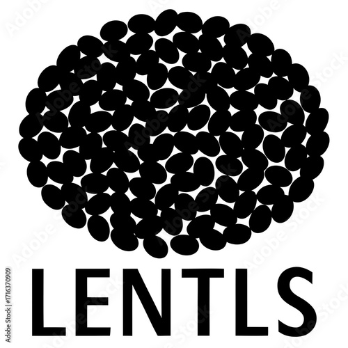 Black Lentils Text Graphic food ingredient
