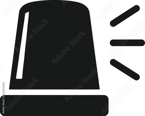 Simple emergency siren light icon alert signal warning notification symbol vector