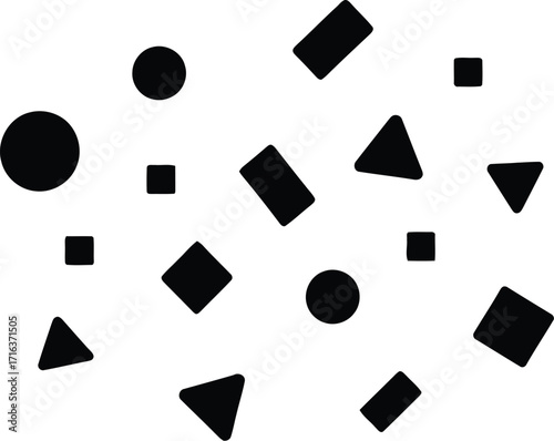 Abstract geometric shapes collection simple forms pattern design element modern art vector