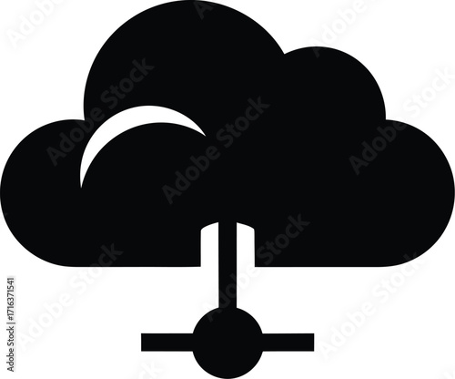 Cloud computing technology symbol data connection abstract digital network concept vector