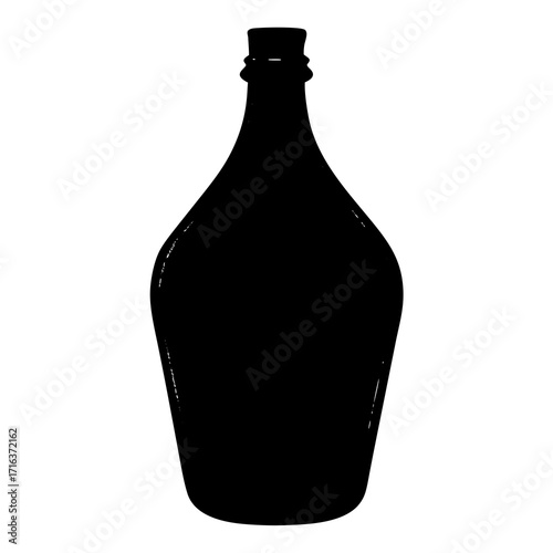 Black silhouette of a glass demijohn bottle carboy