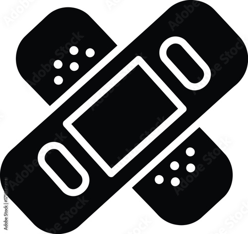 Two plaster bandages crossed medical first aid symbol illustration graphic vector