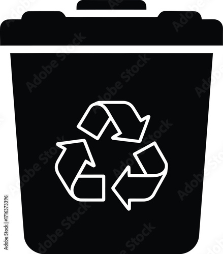 Recycling bin icon simple illustration for environmental conservation and waste management vector