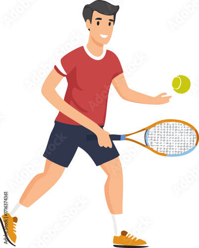 tennis player with racket