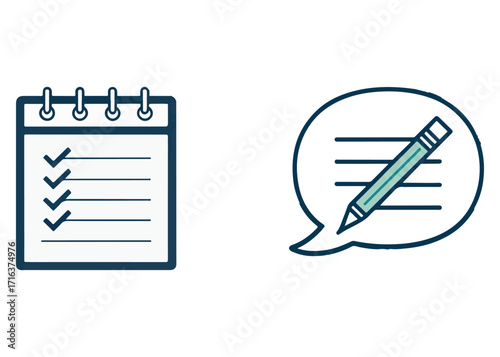 Checklist and notepad with pencil ready to write concept of planning and organization business ideas and personal tasks