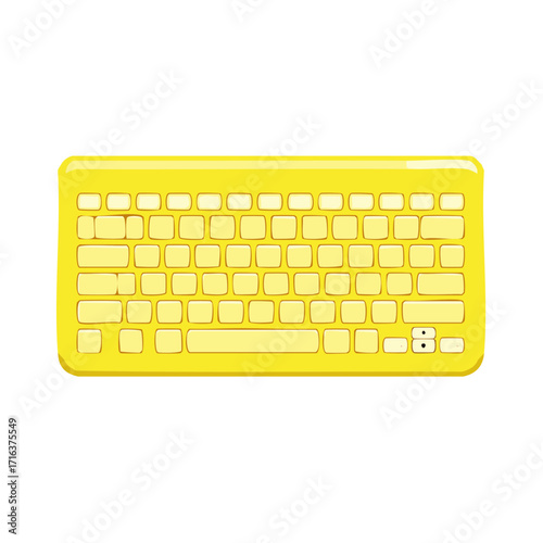 Bright Yellow Computer Keyboard with Rounded Keys and a Simple Design