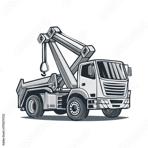 Tow Truck Illustration: Vector Graphic of a Wrecker for Roadside Assistance