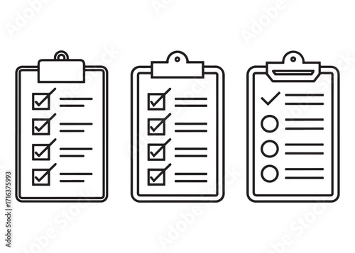 Checklist and ToDo List Illustration with Checkmarks for Task Management and Productivity Concepts Line Art Style Depicting Organization and Planning