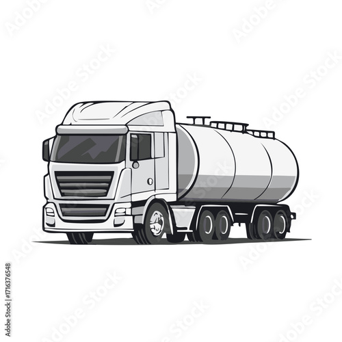 Tanker Truck Illustration Liquid Transport Vehicle Delivery Graphic