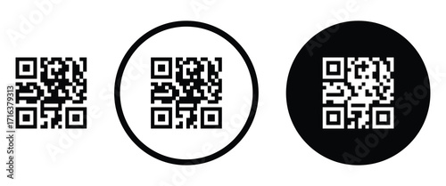 Abstract outline QR code illustration. Trendy dotted QR code pattern for creative layouts and posters.