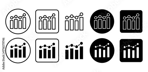 Chart analytics vector icon. Business graph and data statistics symbol for reports and presentations.