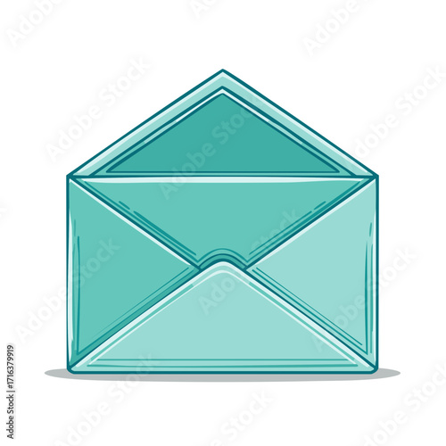 Open Empty Envelope Vector Illustration Hand Drawn Style Communication Concept