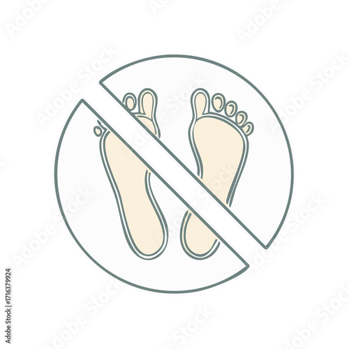 No bare feet allowed icon illustration vector design