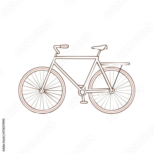 Simple outline drawing of a classic bicycle