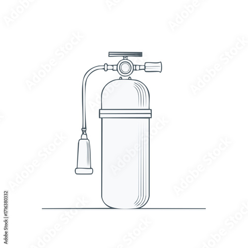 Fire Extinguisher Outline Line Art Safety Equipment Icon