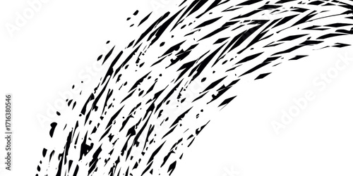 Grunge tire track, wheel braking marks. Truck, car or motorcycle tread pattern silhouette. Auto race, motorsport, speed racing design element. Vector illustration