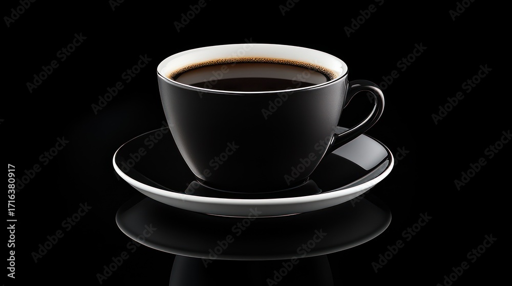 Obraz premium Black coffee cup