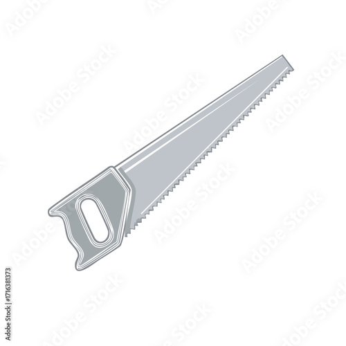 Classic Hand Saw Woodworking Tool for Construction and Repair Illustration