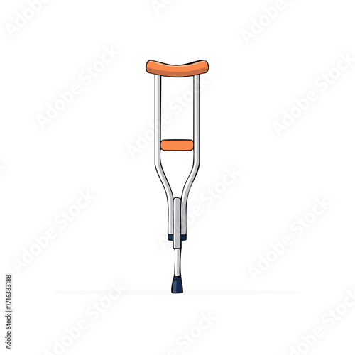 Single adjustable forearm crutch medical mobility aid orthopedic support