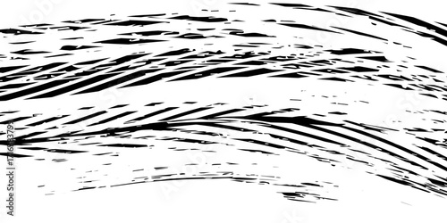 Grunge tire track, wheel braking marks. Truck, car or motorcycle tread pattern silhouette. Auto race, motorsport, speed racing design element. Vector illustration