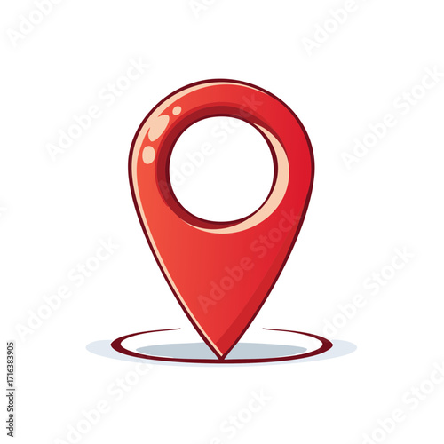Illustrative red location pin symbolizing navigation and geographical position