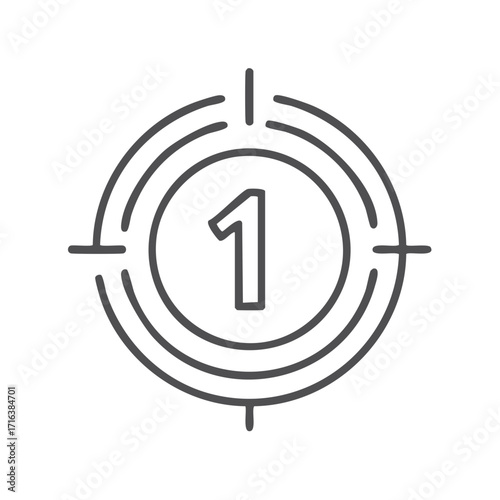 Number One Outline With Target Aiming Concept Design