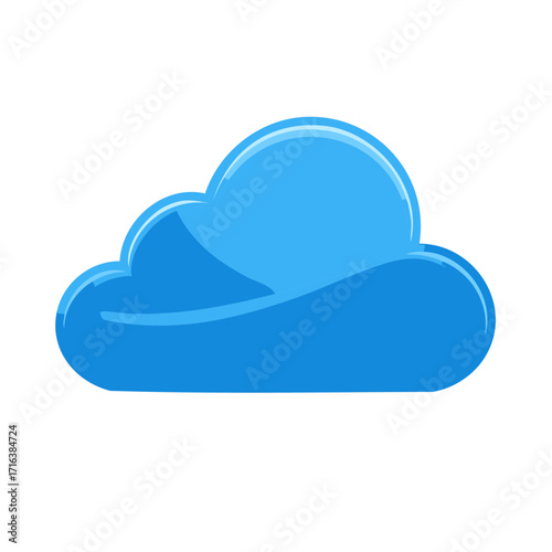 A luminous blue cloud illustration conveys a sense of digital storage and online connection with a modern feel