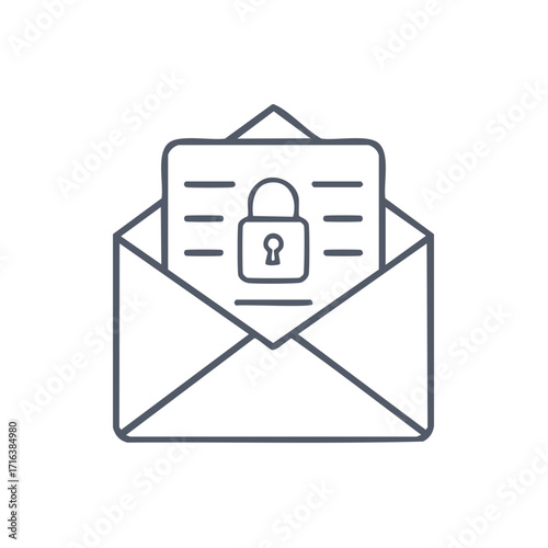 Encrypted Message in Envelope Showing Data Security and Confidential Communication