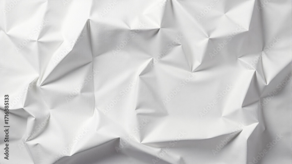 Fototapeta premium Exploration of texture defined by light and shadow in an abstract crumpled white surface