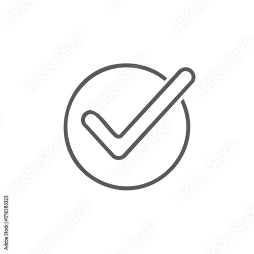 Check mark in circle, complete or success icon
