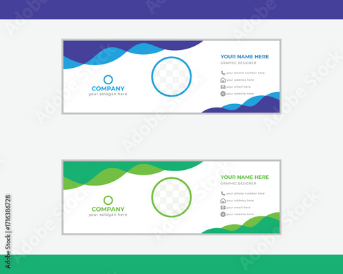 minimal style email signature card template design.